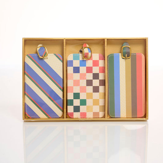 Set Tags Maletas Checkered