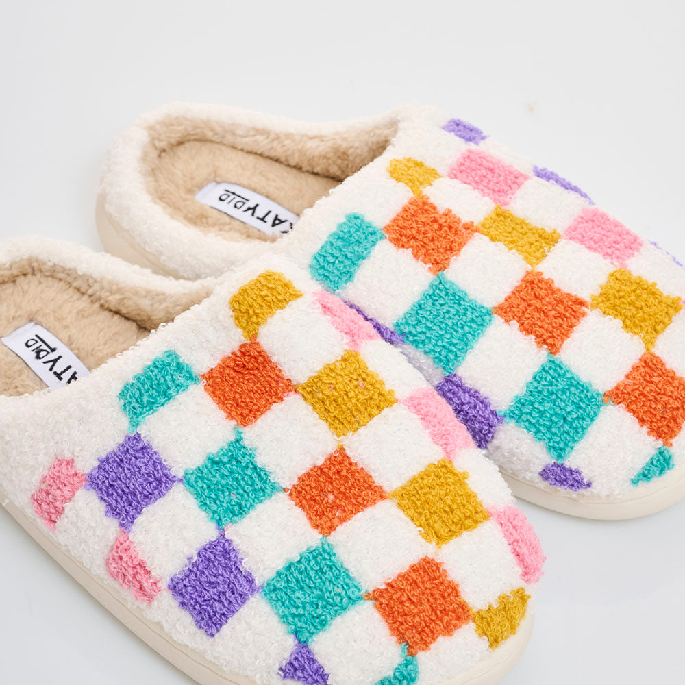 Pantuflas Colored Checkers L/XL