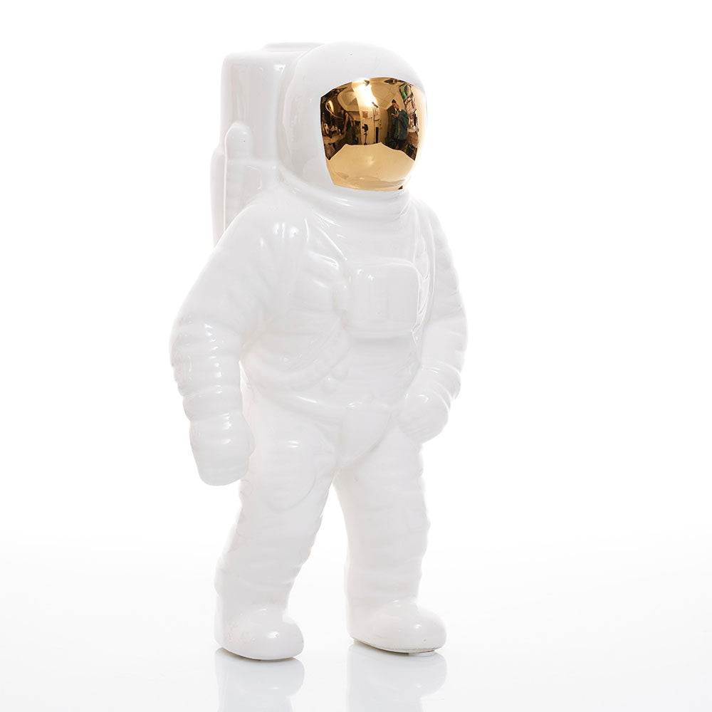 Estatua Astronauta Dorado/Blanco