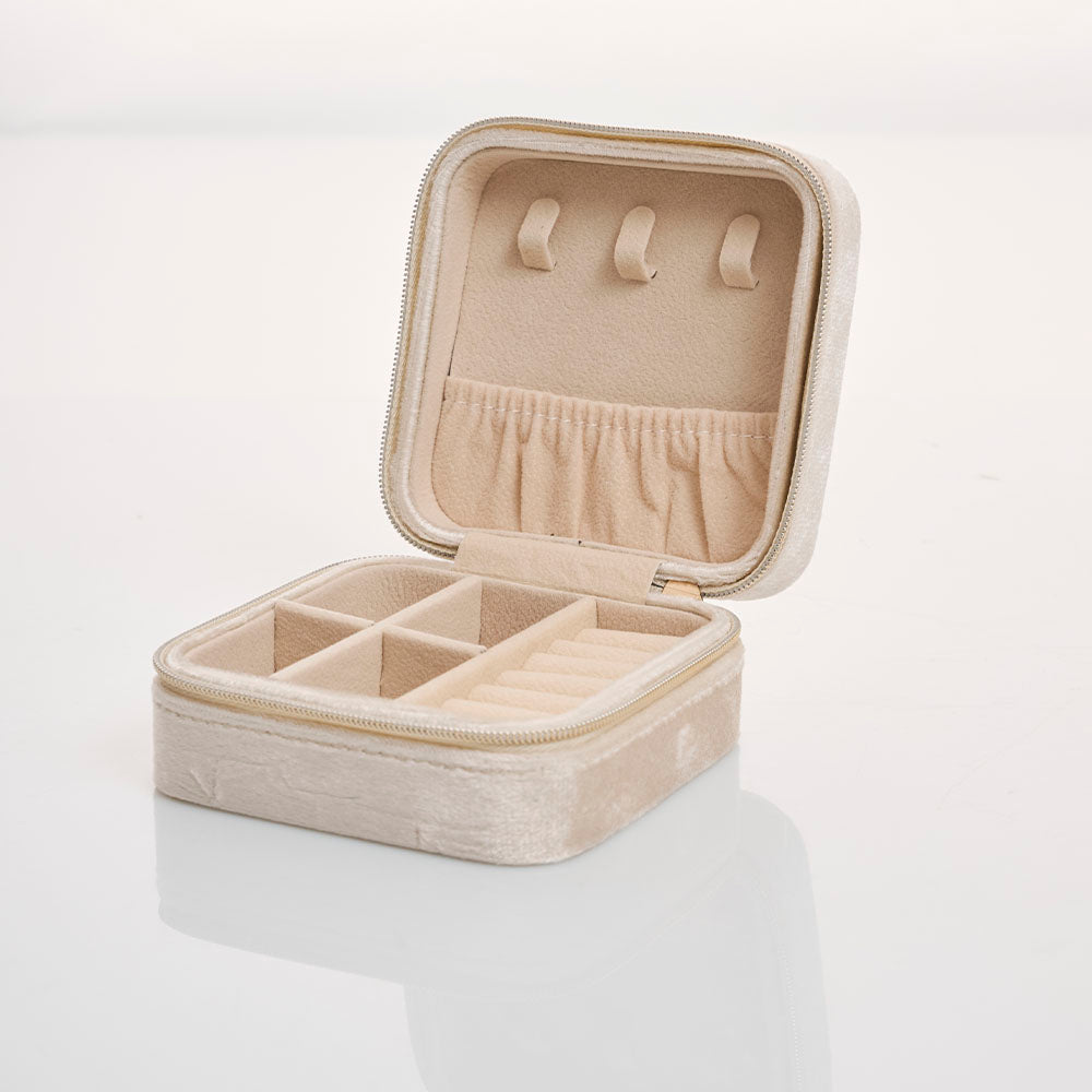 Joyero Terciopelo Beige