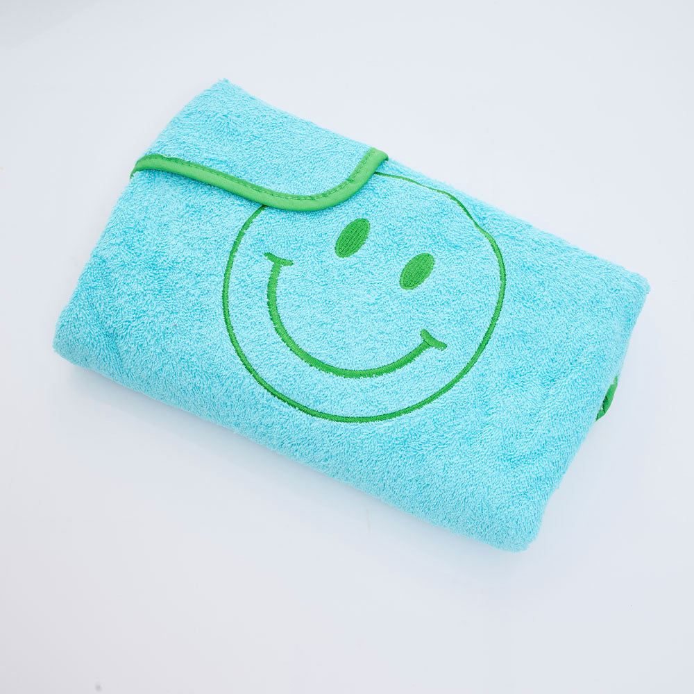 Happy Hooded Towel Blue
