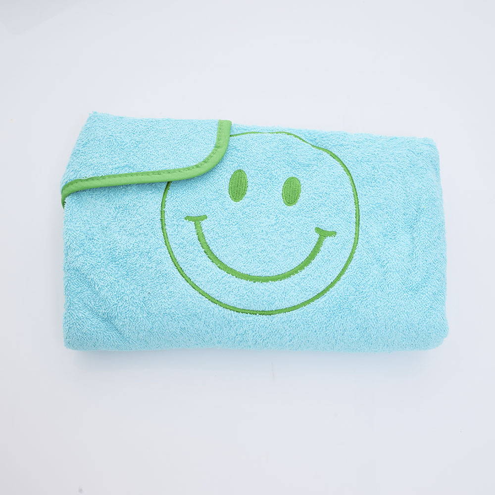 Happy Hooded Towel Blue
