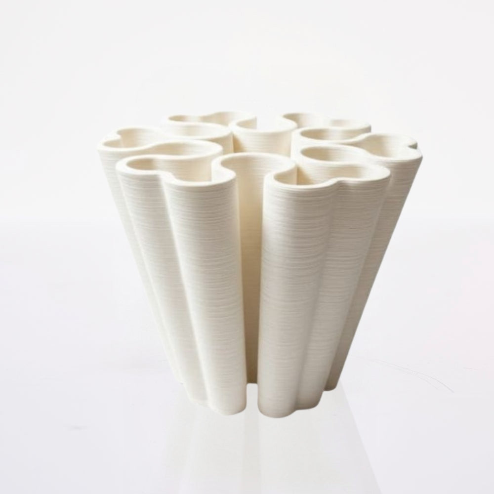 Jarron Curvas Blanco Chico