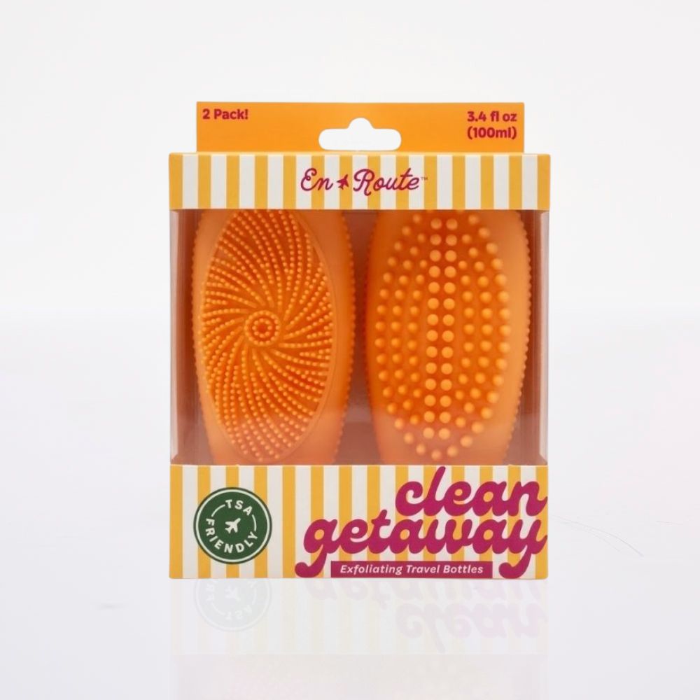 Set Botellas de Viaje Scrub Naranja